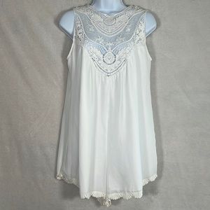 Free People Jen's Pirate Booty with Crochet Lace Playsuit Romper. Size Small